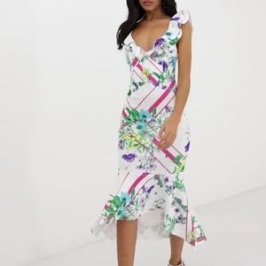 EXCLUSIVE DESIGN FLORAL MIDI DRESS NWT